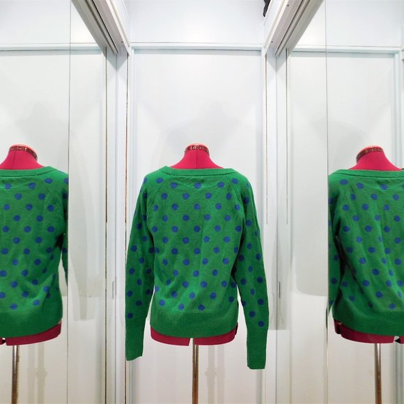 Blue and Green Polka Dot Sweater - Picture 3 of 4